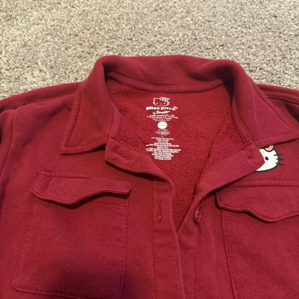 Hello Kitty girls button down fleece jackets size large with pocket